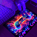 Neon Gaming Area Rug - UV Reactive Glow Controller Mat