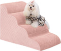 Dog Stairs Curved Ramp for Small Dogs 19.5 in 4-Step - Stable, Soft