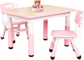 FUNLIO Adjustable Kids Table and 2 Chairs Set for Ages 3 to 8