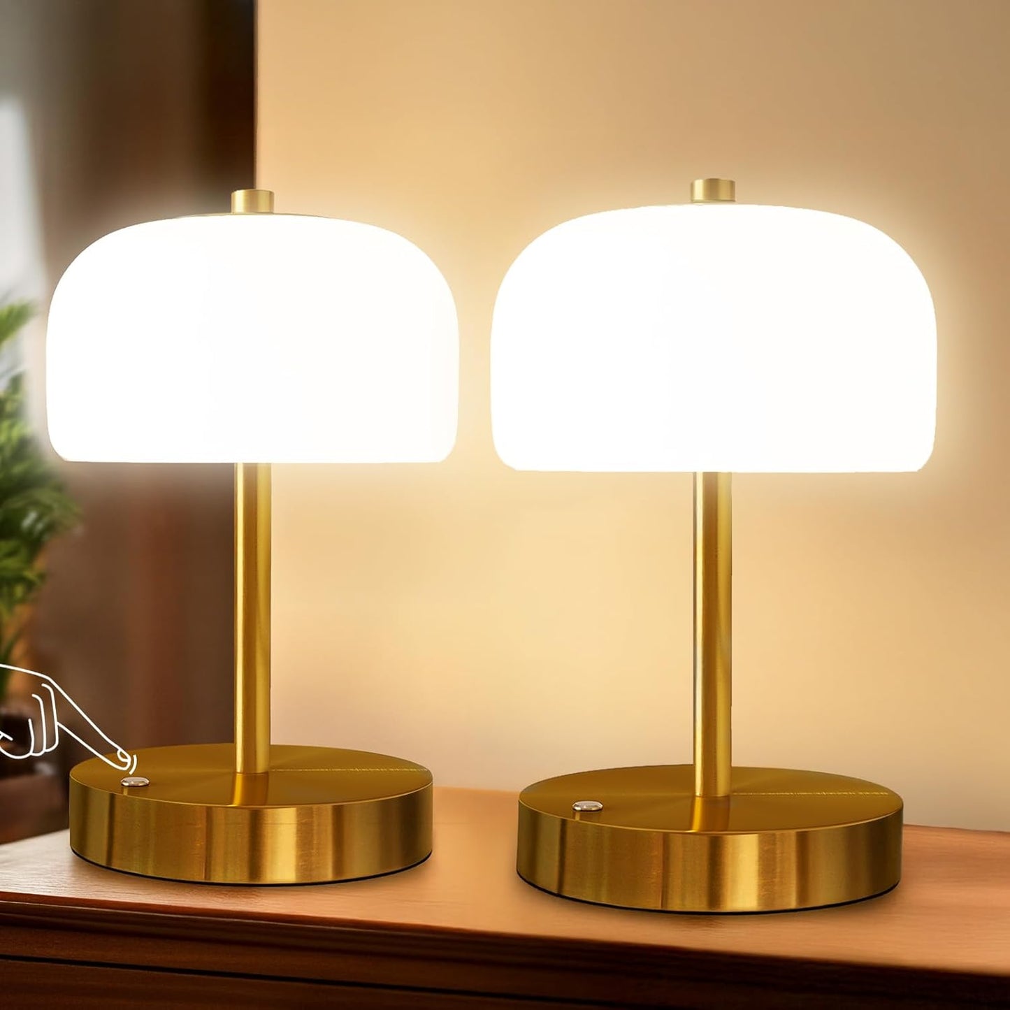 Oneach 9 Cordless Table Lamps Set of 2 for Home Decor