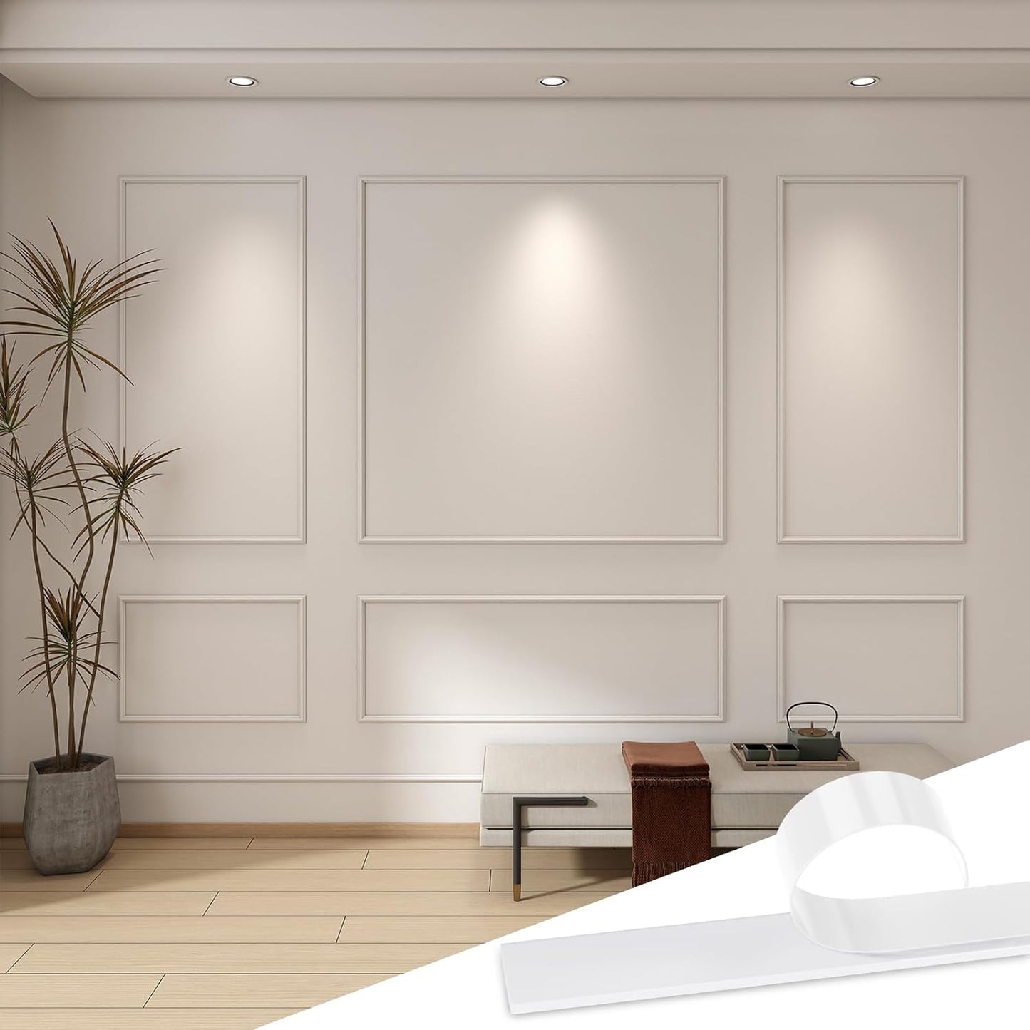 Pangda Peel and Stick Wall Molding Kit for Elegant Decor