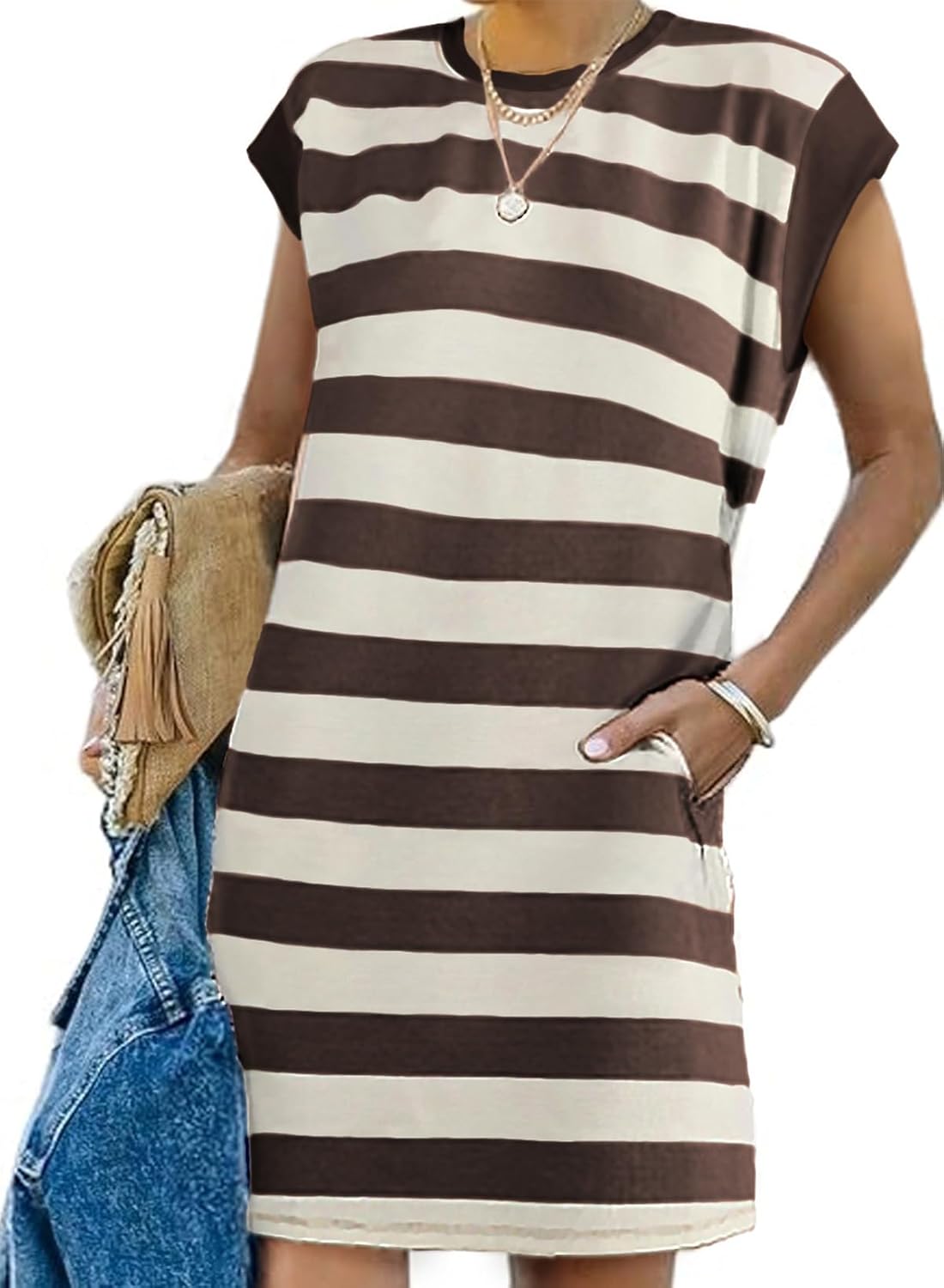 AlvaQ Womens Striped Summer Dresses with Pockets for 2025