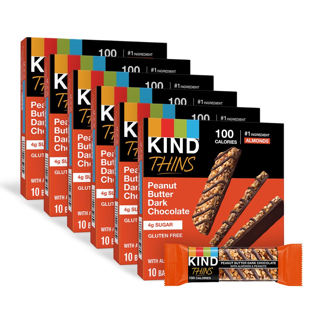 KIND THINS Peanut Butter Dark Chocolate Bars for Healthy Snacking