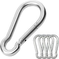 5PCS 3.15in Large Carabiner Clip Stainless Steel - Heavy Duty 440lb