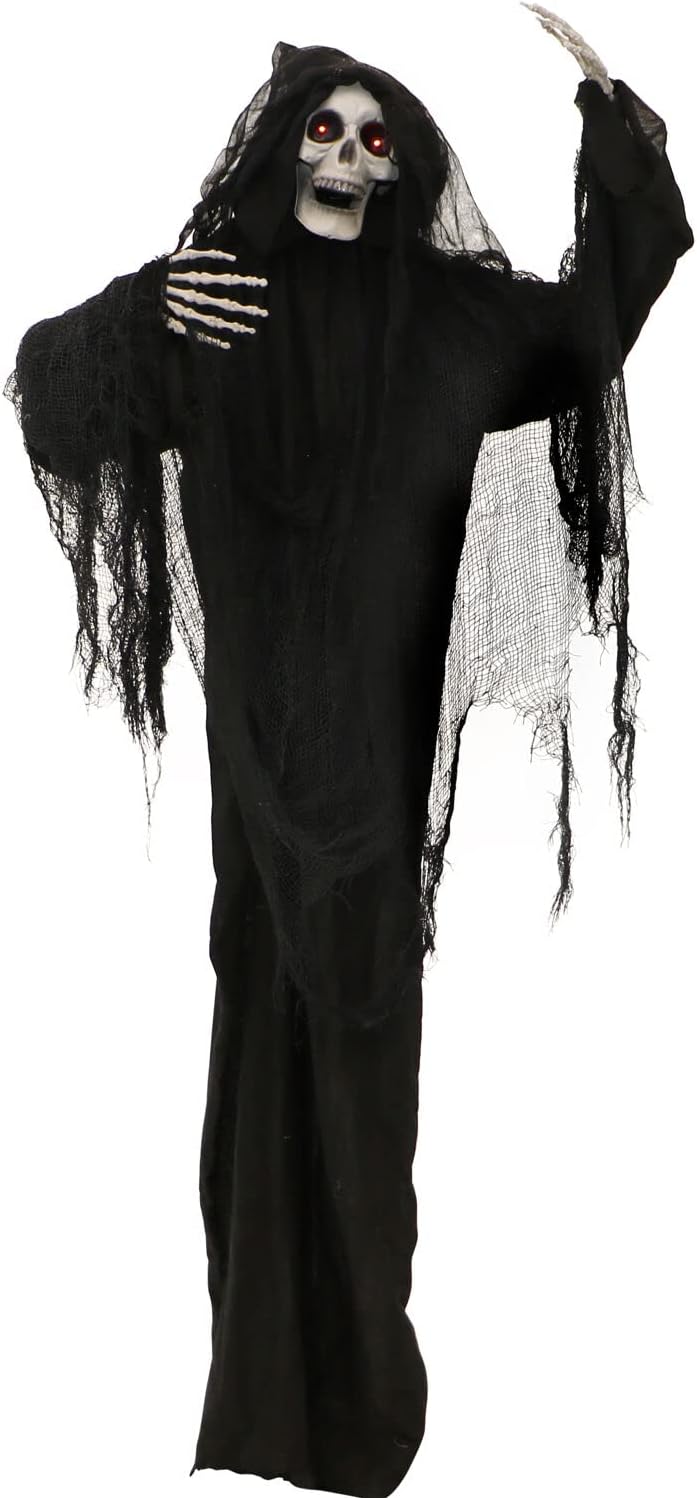 Life-Size Animatronic Scary Talking Grim Reaper for Halloween