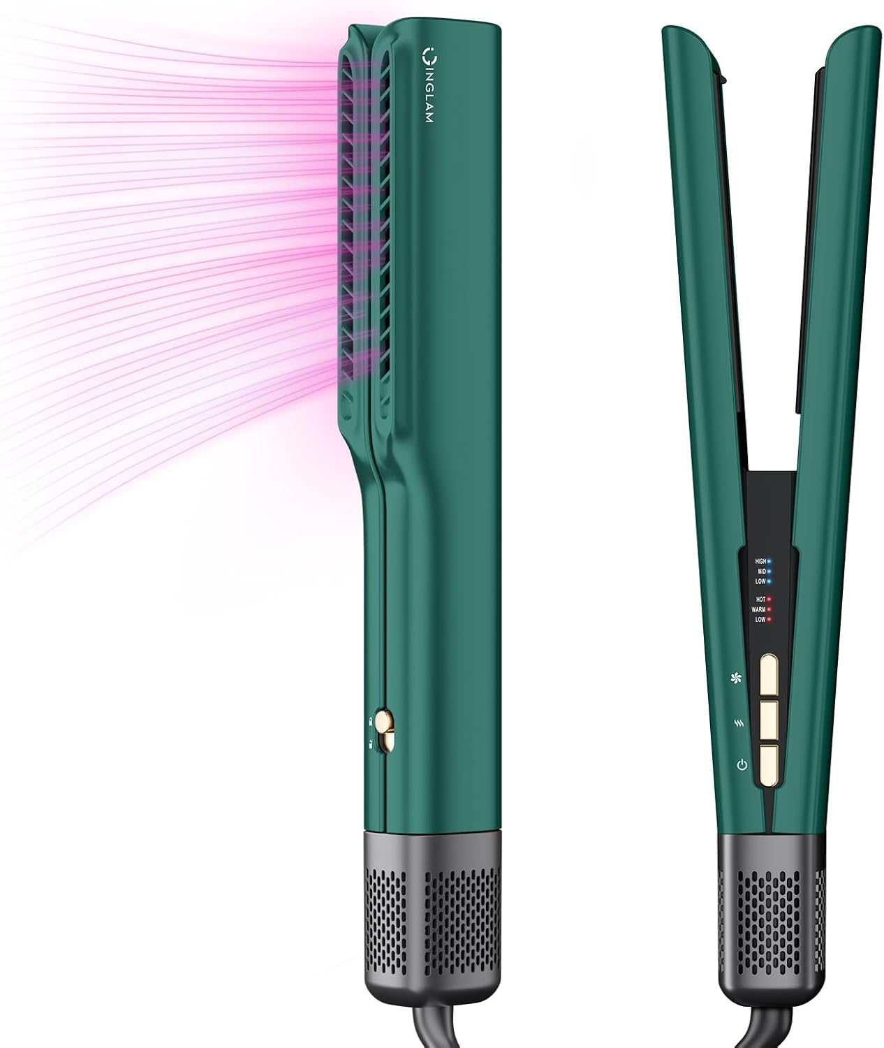 2-in-1 IG INGLAM Hair Dryer Straightener: Fast Styling!