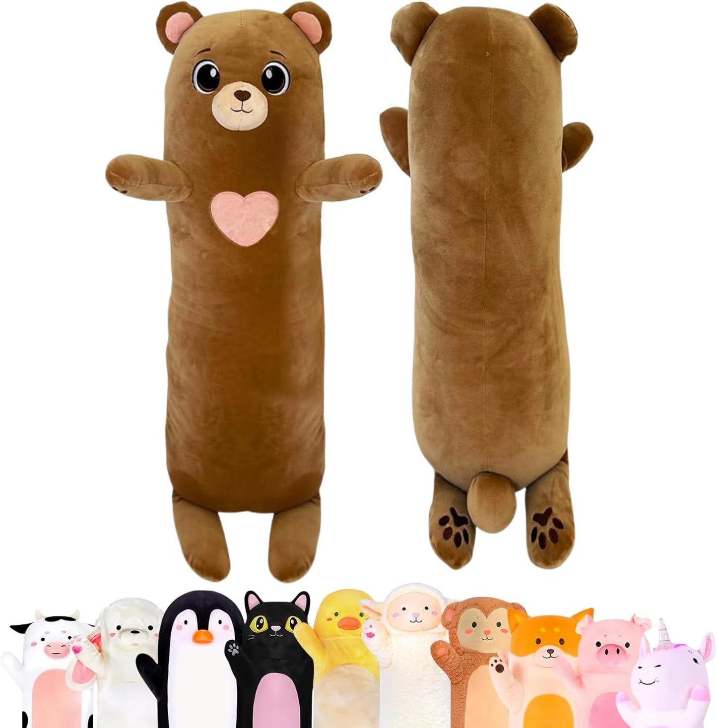 Bear Plush Body Pillow for Kids | Soft Cuddle Toy for Comfort