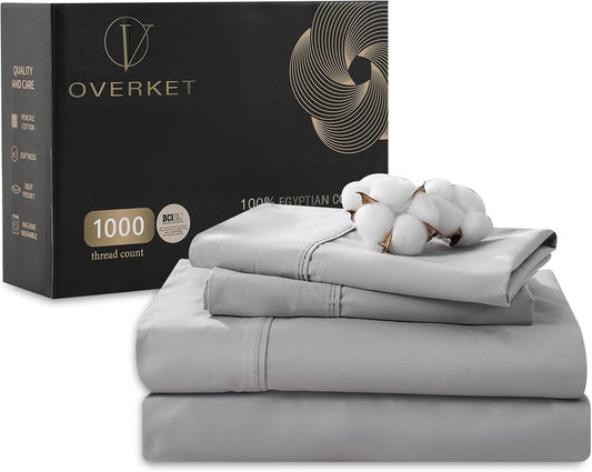 1000 Thread Count Egyptian Cotton Sheets Queen Size Set Soft