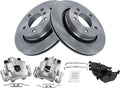TRQ Rear Brake Pad & Rotor Kit Semi-Metallic Compatible with 1999-2000