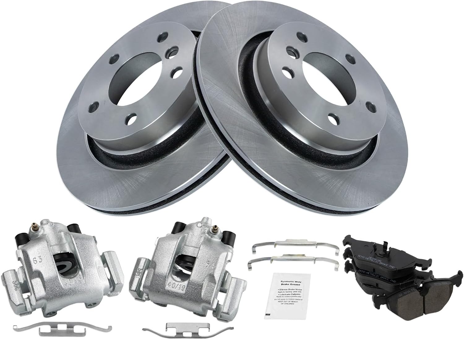 TRQ Rear Brake Pad & Rotor Kit for 2000 BMW 323Ci & 328i