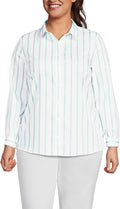 Lands' End Women's Pinwale Cord Long Sleeve Shirt - Tailored