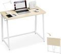 Folding Desk Small Foldable Desk for Small Space - Compact Oak
