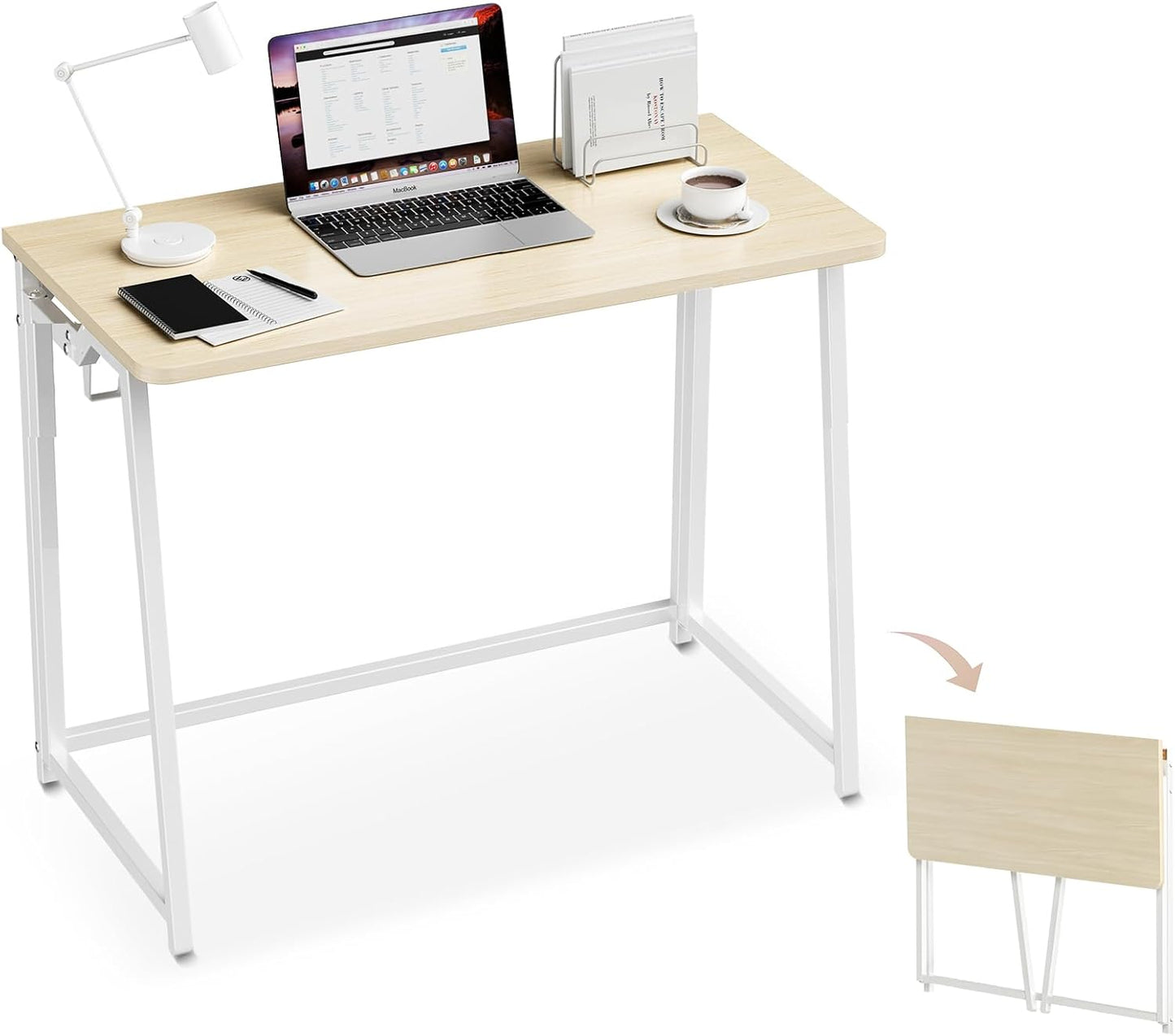Folding Desk Small Foldable Desk for Small Space, 31.5in