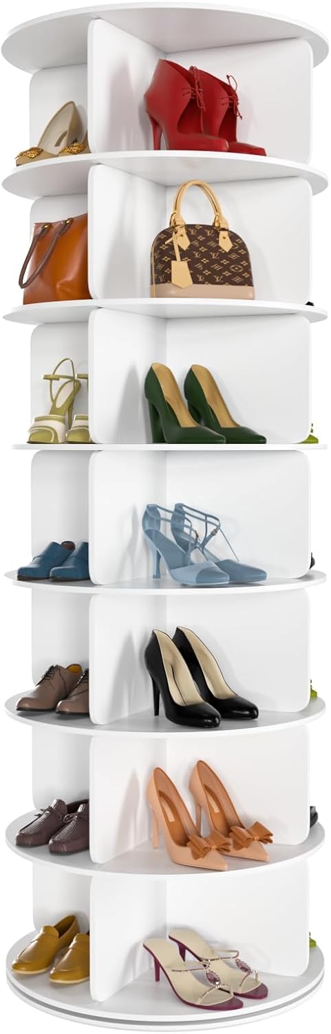 7 Tier Rotating Shoe Rack Tower for Neat and Elegant Storage