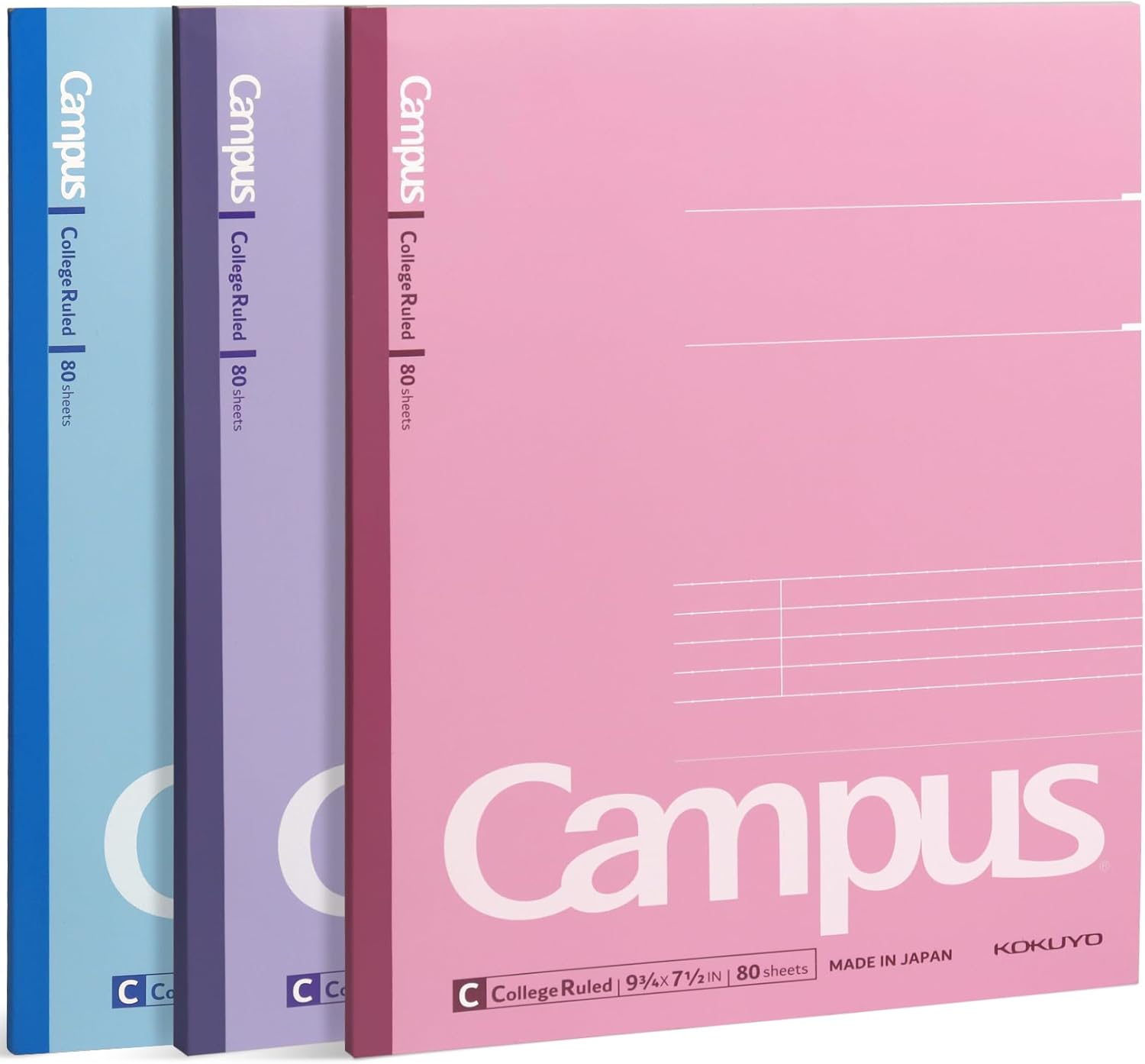 KOKUYO Campus Composition Notebooks - Colorful College Ruled Trio!