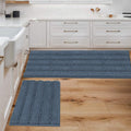 Blue Indigo 2-Piece Chenille Bath Rug Set - Ultra Thick Soft Mats