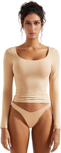 SUUKSESS Women Double Lined Fitted Scoop Neck Long Sleeve (Style 1SCN)