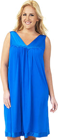 Nylon Tricot Sleeveless Knee-Length Nightgown for Women - Soft