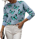 Womens Casual Leopard Print Knitted Pullover Sweater - Cozy Oversized