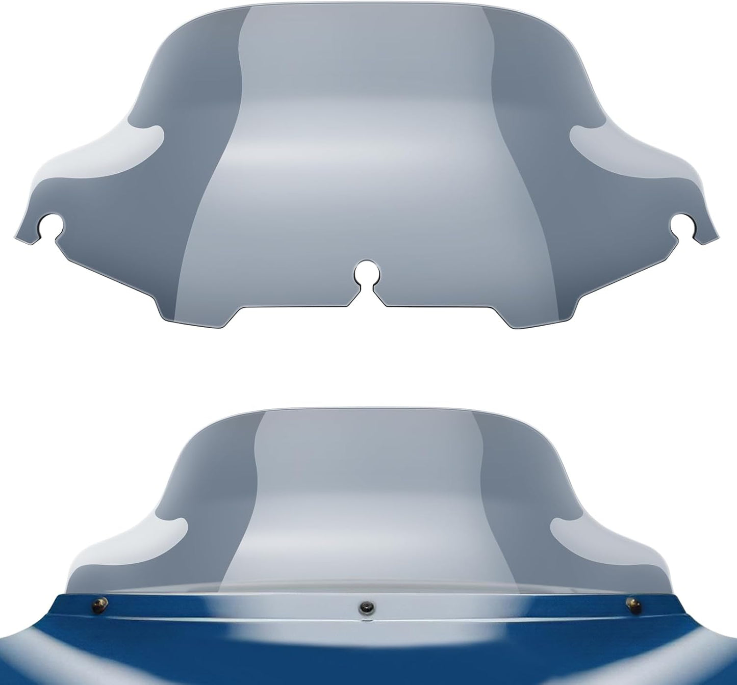 Benlari 8in Smoke Wave Windshield for Harley Davidson Touring