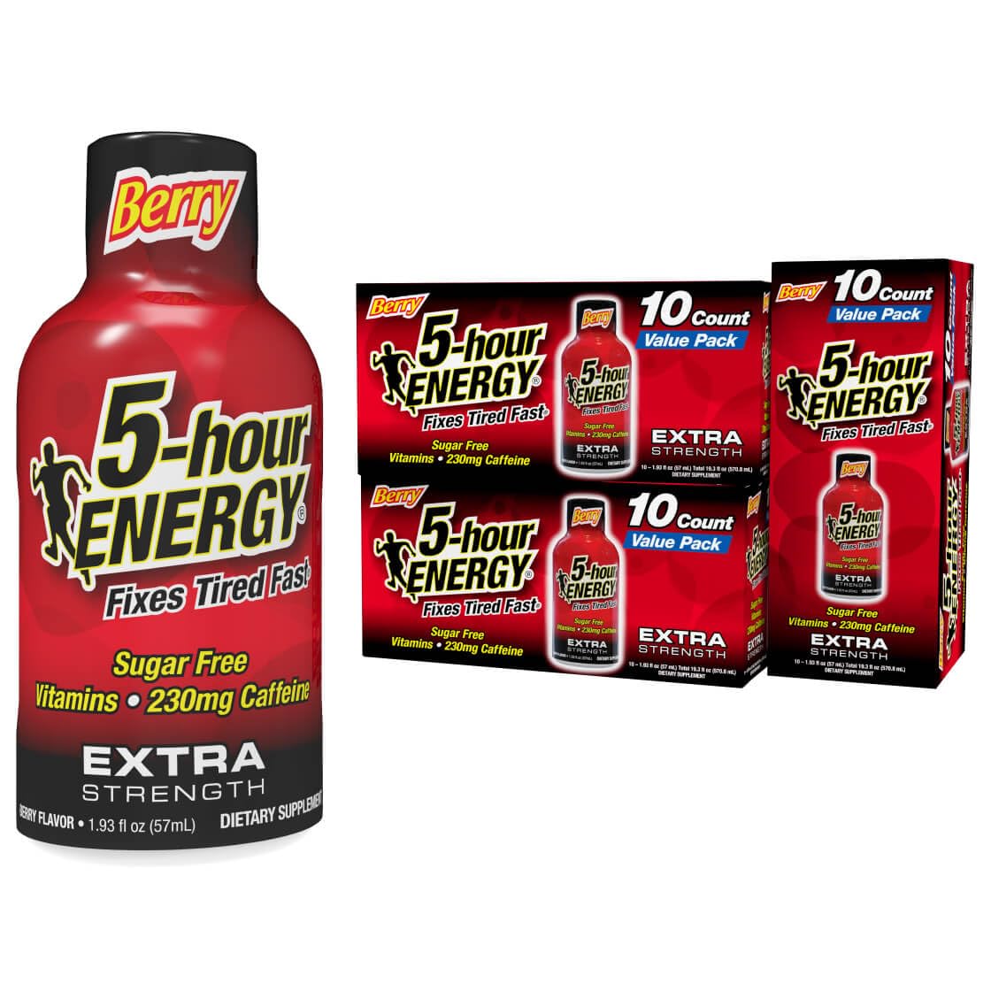 5-hour ENERGY Shots Extra Strength Berry Flavor for Quick Boost