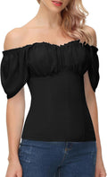Scarlet Darkness Women Renaissance Off Shoulder Peasant Blouse Shirts