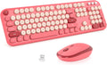 Wireless Keyboard and Mouse Combo Valentine's Rose - Full Size Retro
