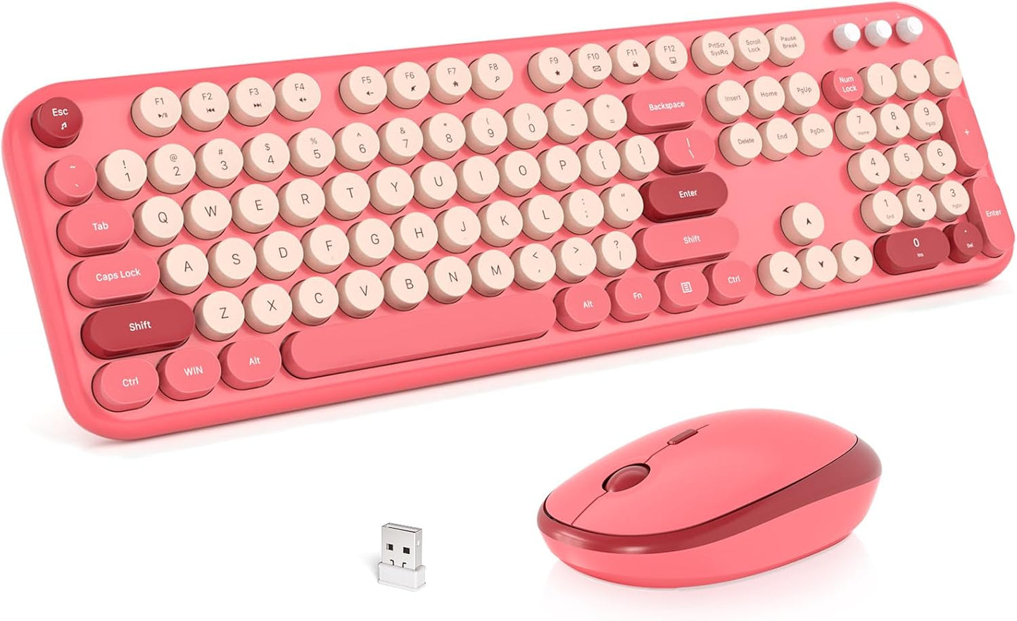 Wireless Keyboard and Mouse Combo for Retro Style Lovers