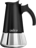 Stovetop Espresso Maker Moka Pot - Matte Black Large (10 Cups)