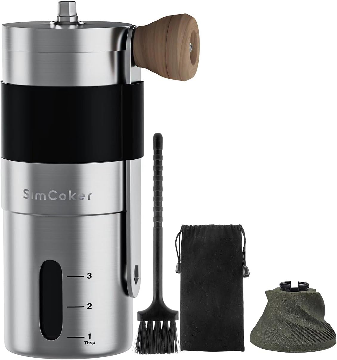Adjustable Ceramic Burr Coffee Grinder by SimCoker