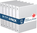 Premium Economy 6-Pack 3-Ring Binders 1.5 in - Durable School & Office