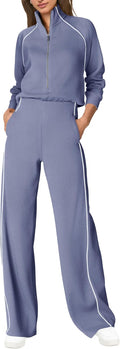 SENSERISE Womens Jumpsuit Mock Neck Wide Leg - Casual Comfort