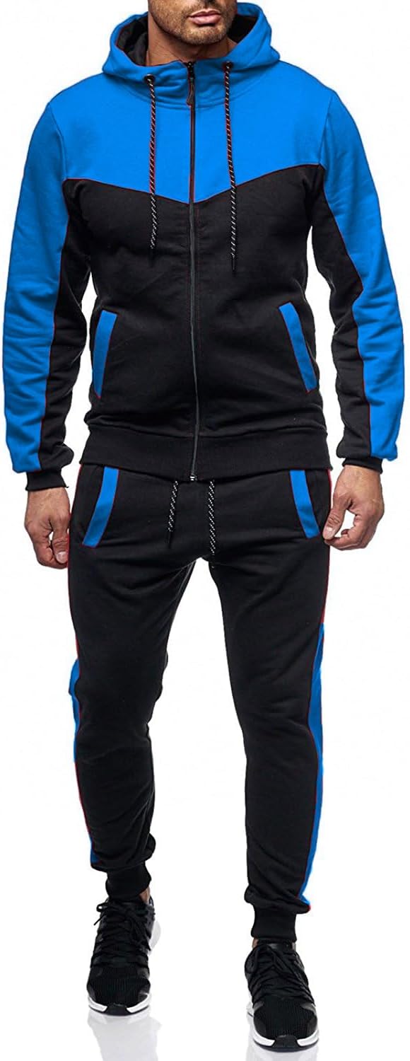 Marine Royal Track Suits for Men: Full Zip Jogging Set