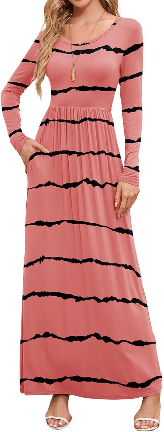 DEARCASE Women's Maxi Dress with Pockets for Casual Style