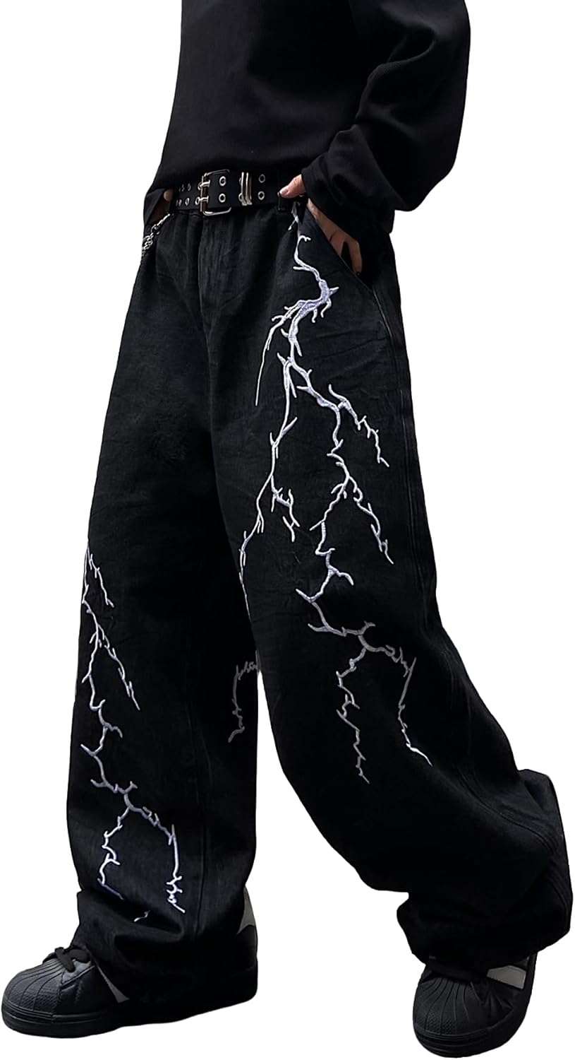 Men's Hip-hop Embroidered Baggy Jeans for Ultimate Comfort