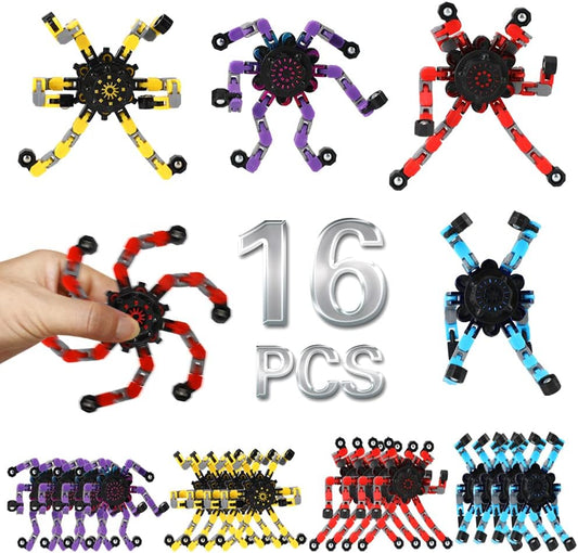 Deformable Robot Fidget Spinners for Stress Relief