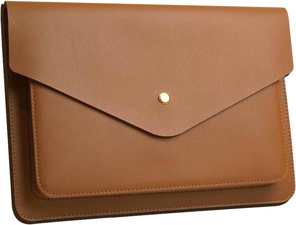 Leather Laptop Sleeve for 15Inch 16 Inch Devices in Brown