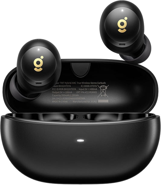 Hybrid ANC Wireless Earbuds, IPX5, 32H Playtime w/ 6 Mics