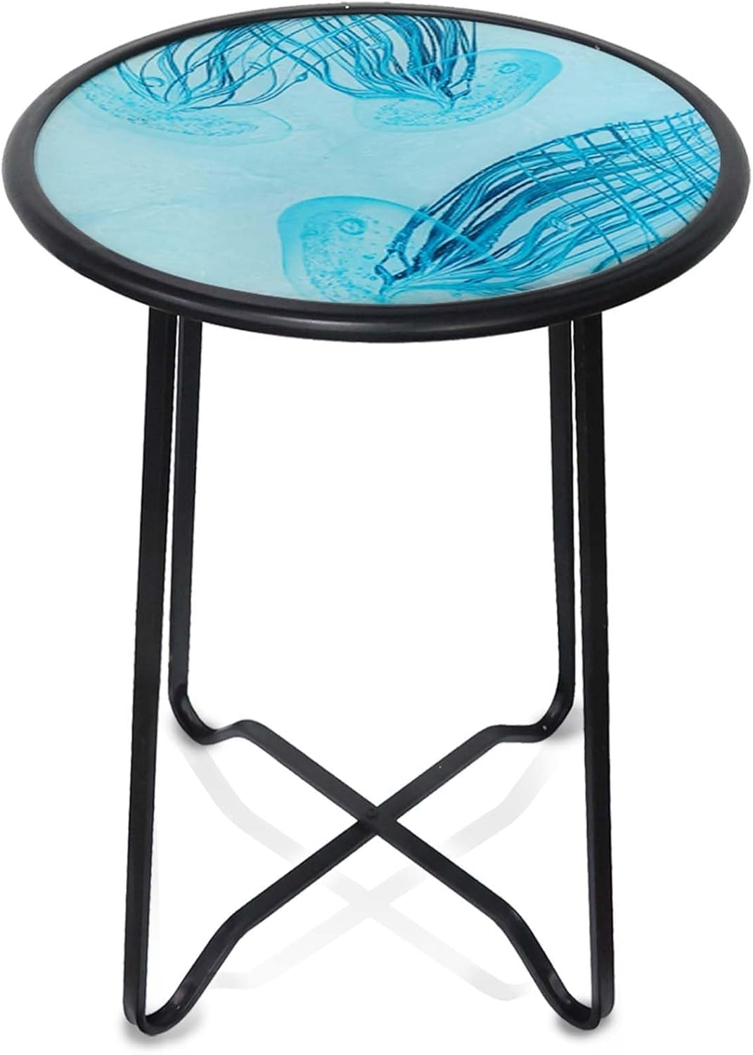 LIFFY Outdoor Side Table: Stylish Round Glass Accent Table
