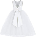 Dreamy Satin Flower Girl Dress with Charming V-Back Design