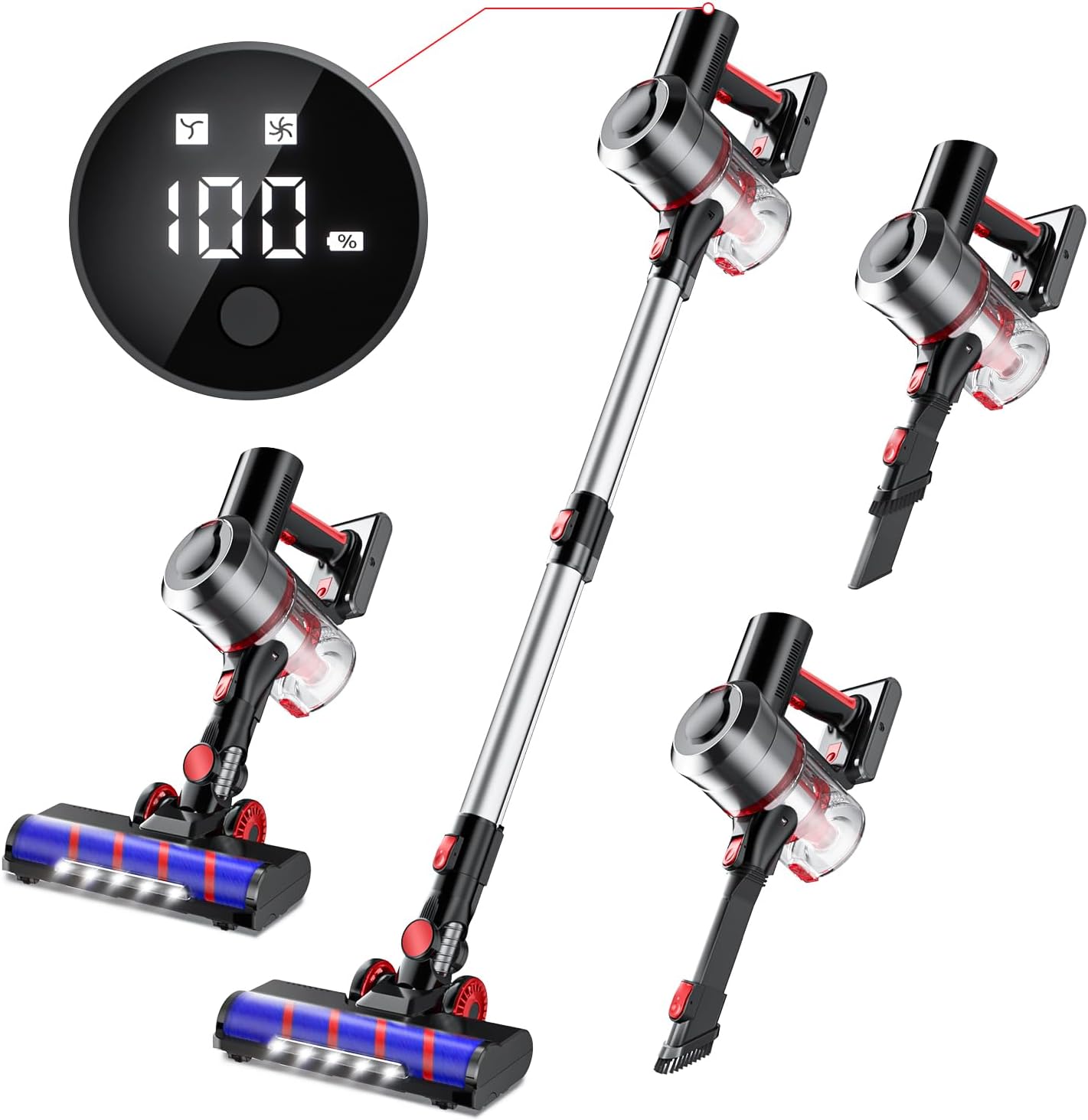Powerful 550W Cordless Vacuum - Pet Hair Carpet Cleaner