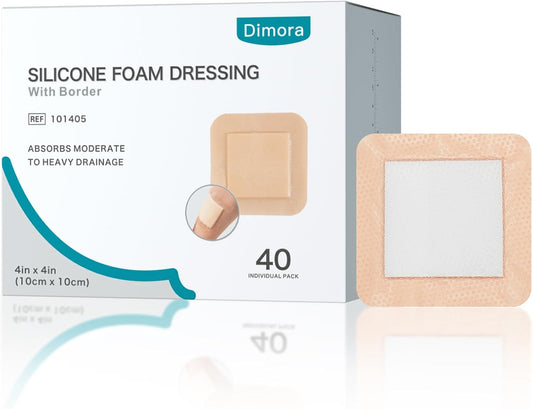 Dimora Silicone Foam Dressing 40 Pack for Effective Wound Care