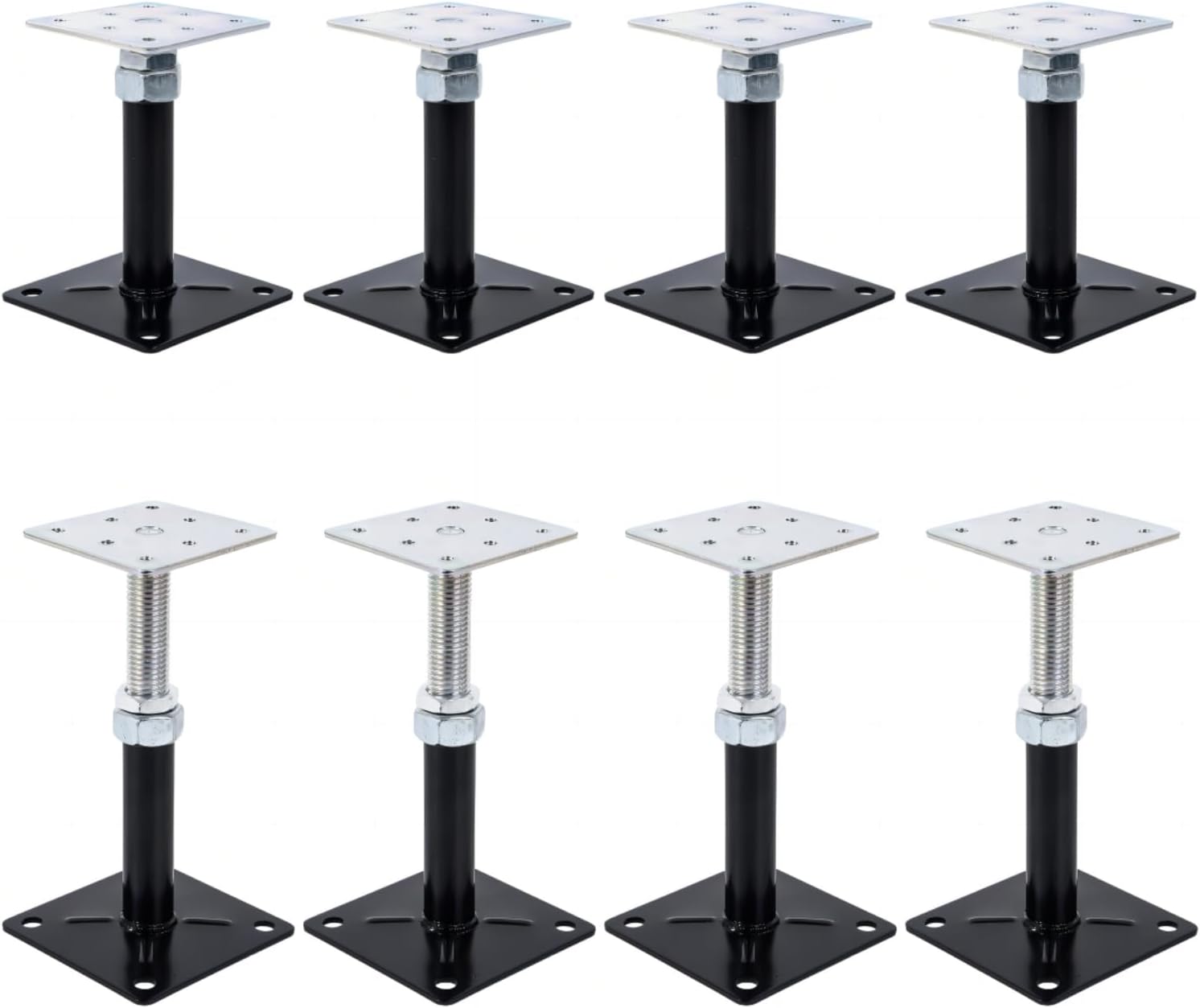 8-Pack Adjustable House Jacks for Floor Support and Leveling