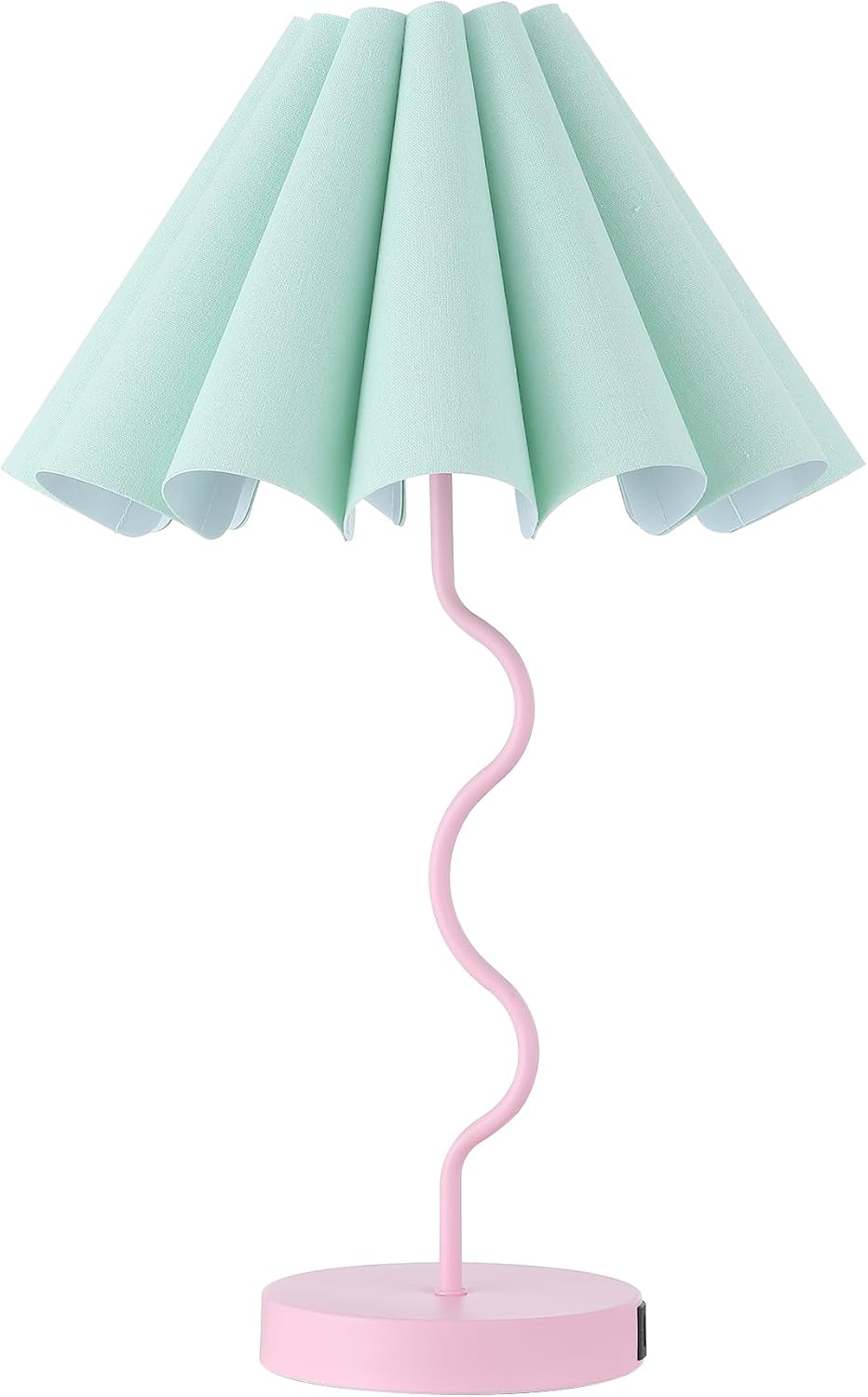 Pleated Table Lamp for Bedroom and Home Office Decor in Pink