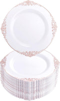 Morejoy 100pcs Rose Gold Dessert Plates - 7.5 in Elegant Disposable