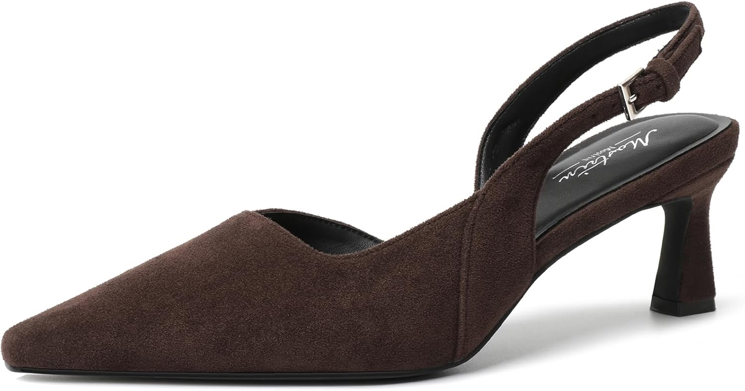Mostrin Kitten Heels for Women: Stylish Slingback Pumps Shoes