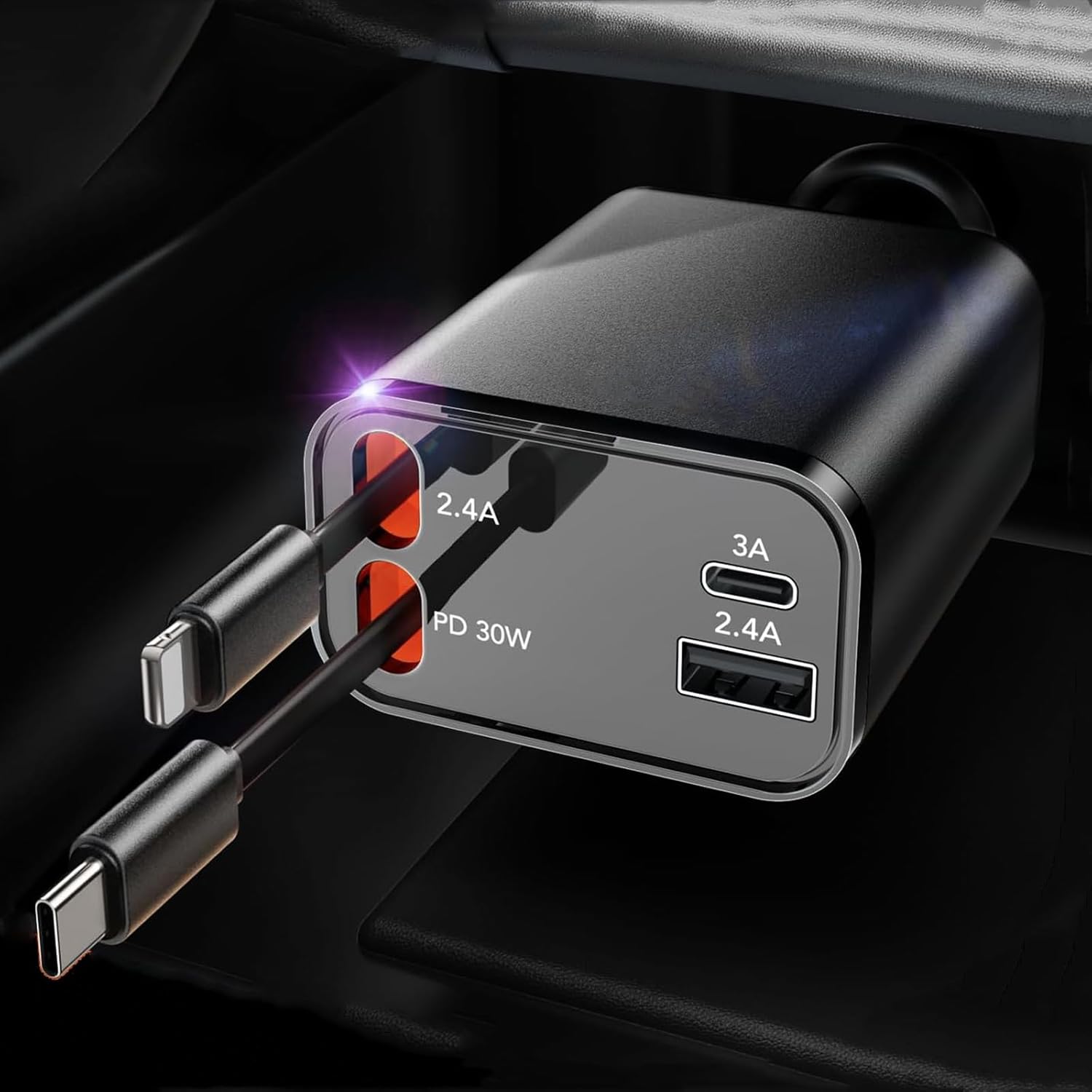 69W Retractable Fast Car Charger for iPhone - SAQVX