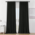 Blackout Curtains 120 in Long Linen-Style 2-Panel Set - Room Darkening