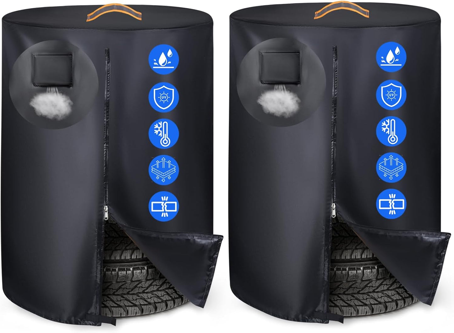 Large Tire Covers for Storage 2 Pack - Waterproof & Durable