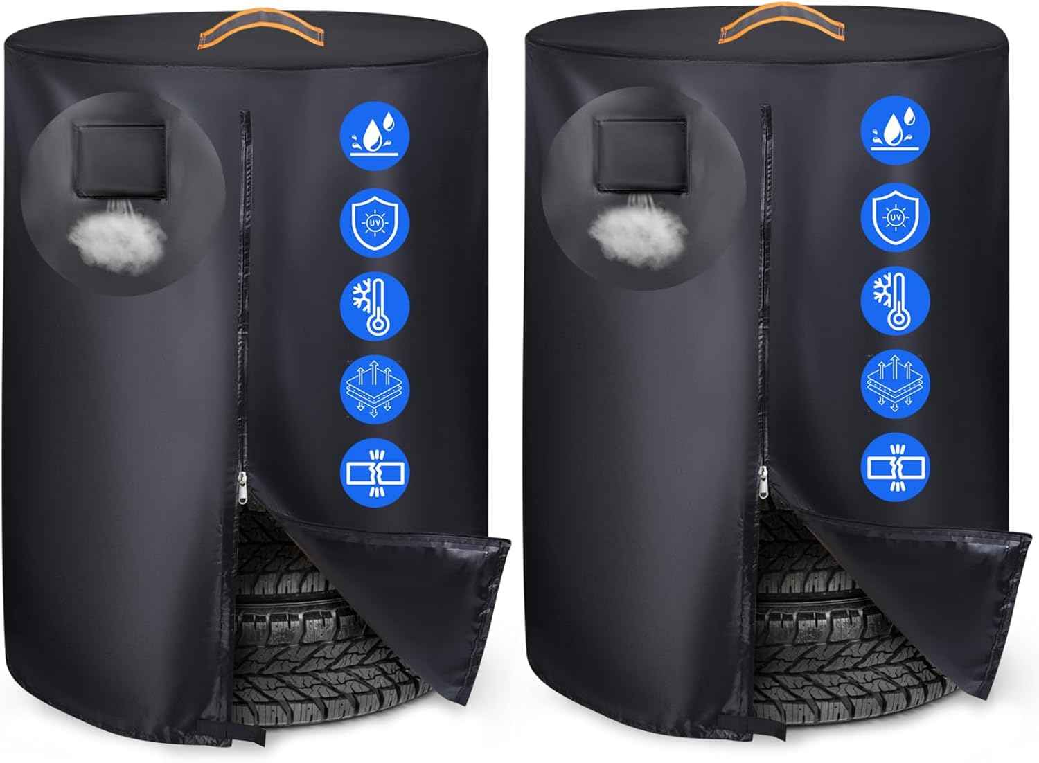Large Tire Covers for Storage 2 Pack - Waterproof & Durable